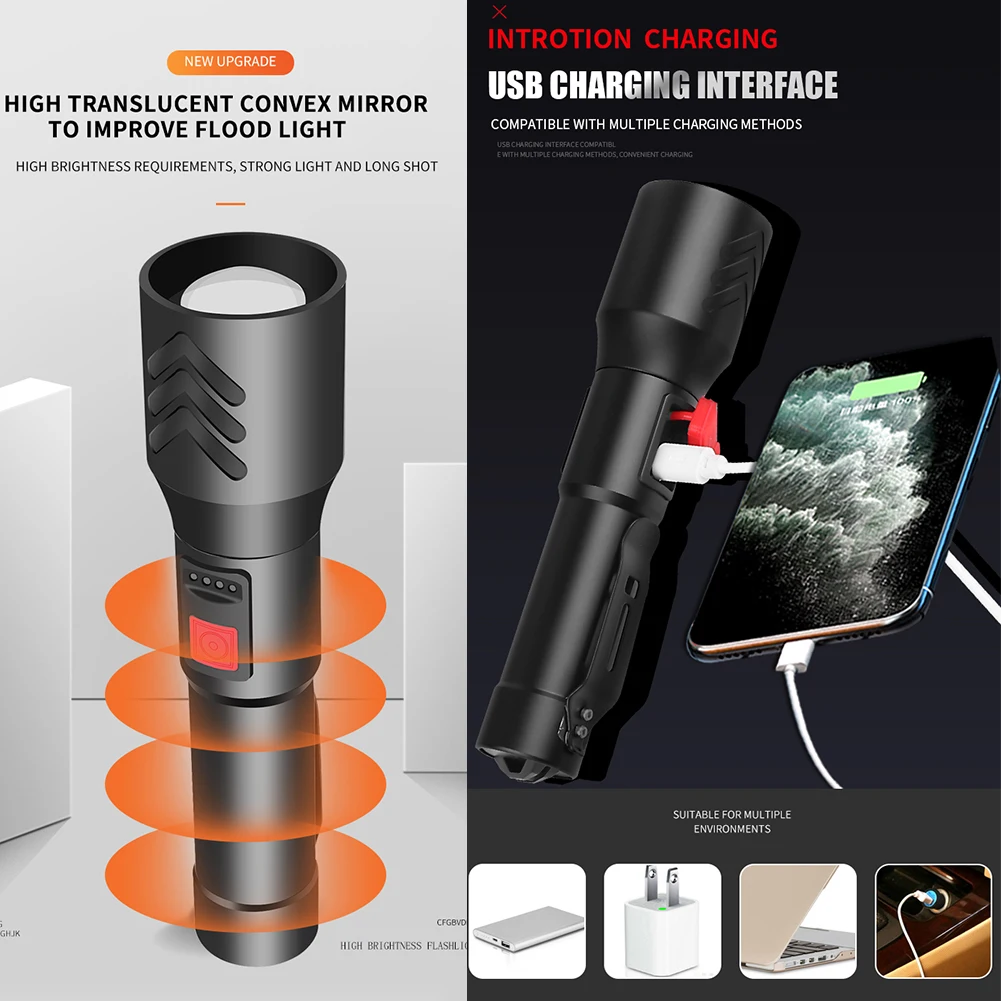 Светодиодный фонарик XHP50 с фокусировкой, перезаряжаемый от USB фонарь с 5 режимами освещения, 1800 мАч, 1000 люмен, уличная лампа для кемпинга и охо...
Светодиодный фонарик XHP50 с фокусировкой, перезаряжаемый от USB фонарь с 5 режимами освещения, 1800 мАч, 1000 люмен, уличная лампа для кемпинга и охо...