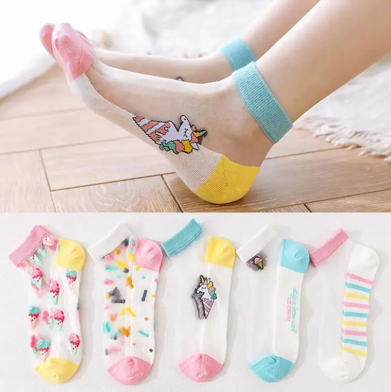 Creative Women Kawaii Fruit Glass Silk Tide Sox Candy Color Strawberry Cat Lemon Prints Breathable Antiskid Socks 10 Pairs
Creative Women Kawaii Fruit Glass Silk Tide Sox Candy Color Strawberry Cat Lemon Prints Breathable Antiskid Socks 10 Pairs