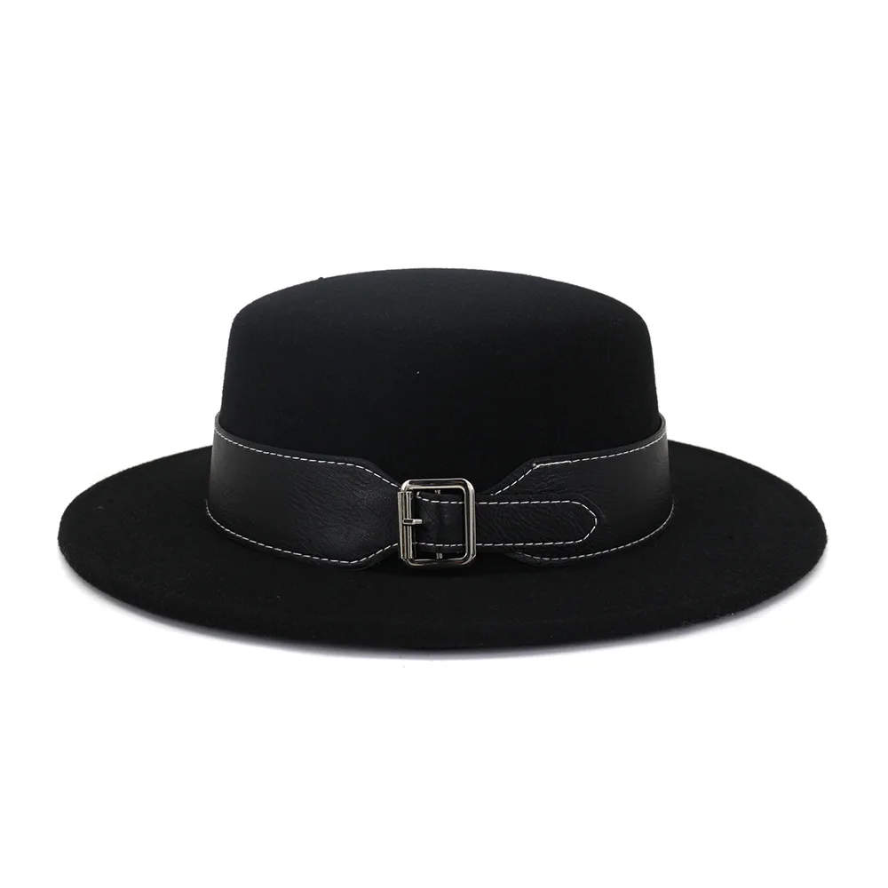 British Classic Ethnic Style Large Belt Woolen Top Hat Autumn Winter Retro Keep Warm Flat Top Big Brimmed Gentleman Cap Jazz Ha
British Classic Ethnic Style Large Belt Woolen Top Hat Autumn Winter Retro Keep Warm Flat Top Big Brimmed Gentleman Cap Jazz Ha