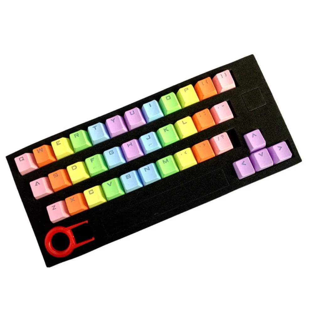 37 Keys/set Mechanical Keyboard keycaps Colorful OEM Height PBT Light Color Gradual Change Double color dip-dye key Caps | Компьютеры и