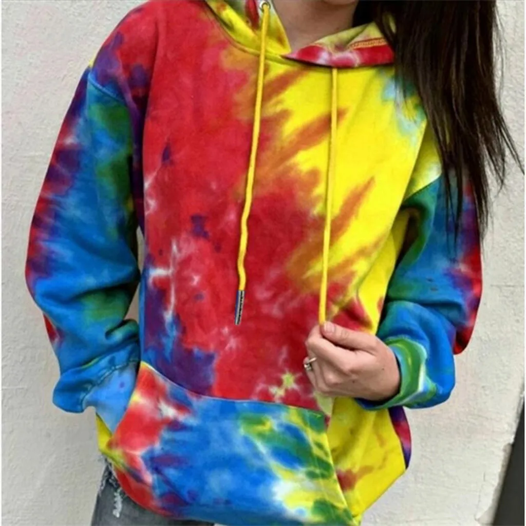 Sweatshirt Women 2020 Autumn/winter Cover Head Tie-dye Printing Gradient Color Long-sleeved Hoodie Women Loose Casual Blouse 
Sweatshirt Women 2020 Autumn/winter Cover Head Tie-dye Printing Gradient Color Long-sleeved Hoodie Women Loose Casual Blouse