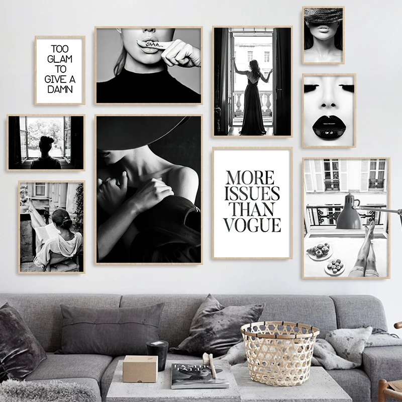 Fashion Girl Poster Black White Woman Modern Canvas Painting Wall Art Window Quotes Print Vogue Picture Living Room Home Decor
Fashion Girl Poster Black White Woman Modern Canvas Painting Wall Art Window Quotes Print Vogue Picture Living Room Home Decor