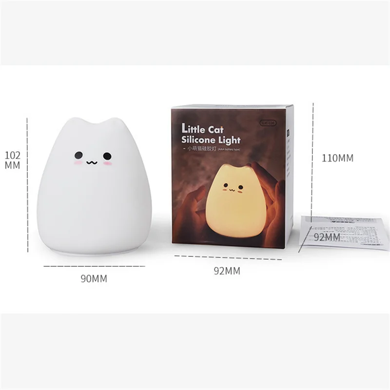 Children's silicone touch tap sensor LED night light baby kids 7 colors 2 modes cat LED USB eye protection holiday gift decorati 
Children's silicone touch tap sensor LED night light baby kids 7 colors 2 modes cat LED USB eye protection holiday gift decorati