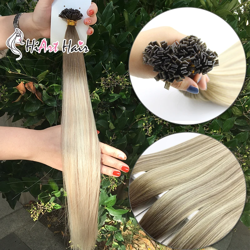 HiArt 1 г волосы для наращивания с плоским кончиком 100% Человеческие Remy 2020 Balayage