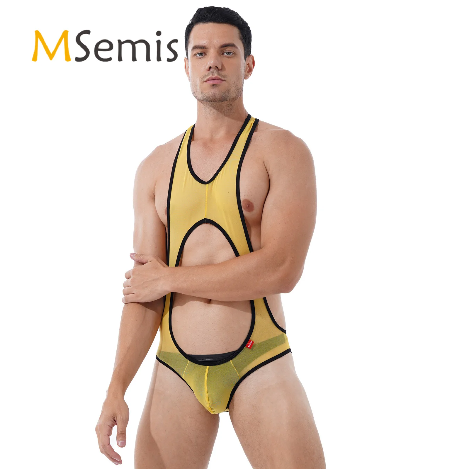 Sexy Mens Lingerie See-through Mesh Bodysuit Hollow Out SleevelessFitness Wrestling Singlet Leotard Bulge Pouch Skinny Jumpsuit
Sexy Mens Lingerie See-through Mesh Bodysuit Hollow Out SleevelessFitness Wrestling Singlet Leotard Bulge Pouch Skinny Jumpsuit
