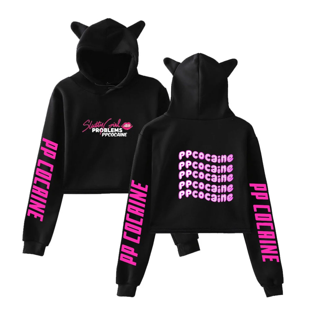 Pop Ppcocaine, реперские кепки с принтом худи с кошачьими ушами Толстовка AutumnFashion пупка милый логотип пикантные KPOP Для женщин пуловеры укороченны...
Pop Ppcocaine, реперские кепки с принтом худи с кошачьими ушами Толстовка AutumnFashion пупка милый логотип пикантные KPOP Для женщин пуловеры укороченны...