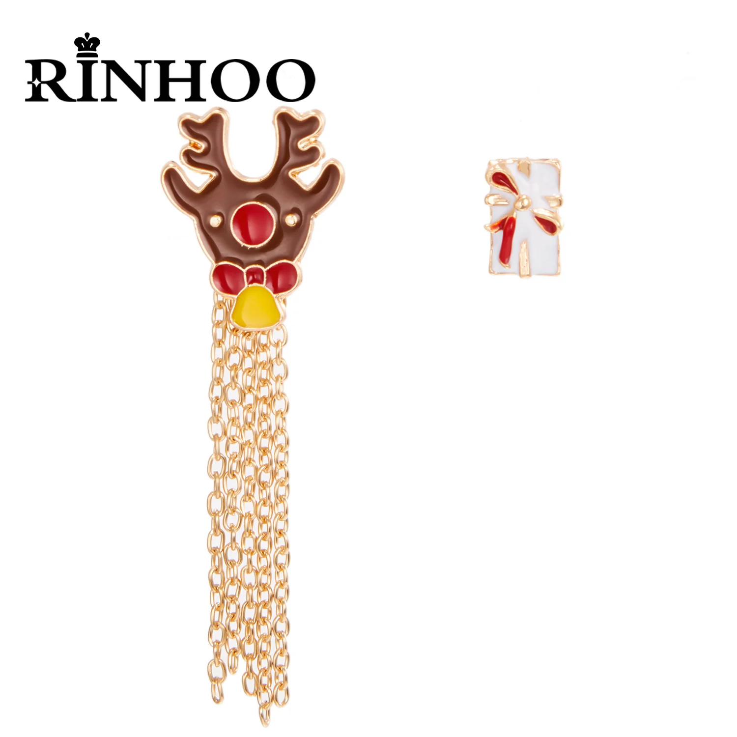 Rinhoo 2pcs/set Merry Christmas Brooches Xmas Gift Box Deer Elk Tassel Enamel Badge Small Pins Fashion New Year Party Jewelry
Rinhoo 2pcs/set Merry Christmas Brooches Xmas Gift Box Deer Elk Tassel Enamel Badge Small Pins Fashion New Year Party Jewelry