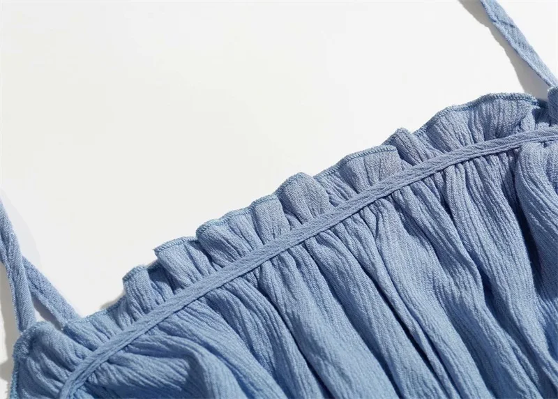 H.SA Women Sexy Pleated Ruffles Spaghetti Strap Blouse Ladies Solid Color Chic Shirt Femininas Sling Shirts Brand Tops
H.SA Women Sexy Pleated Ruffles Spaghetti Strap Blouse Ladies Solid Color Chic Shirt Femininas Sling Shirts Brand Tops