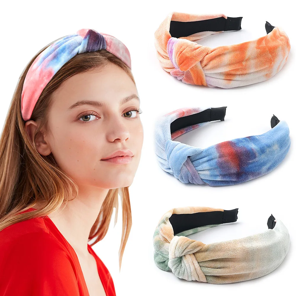 Fashion Velvet Knotted Headbands Tie-dye Hairbands Twisted Hair Hoop Turban Hair Accessories Thick Flannel Headband
Fashion Velvet Knotted Headbands Tie-dye Hairbands Twisted Hair Hoop Turban Hair Accessories Thick Flannel Headband