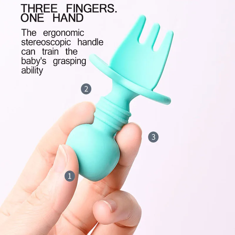 Baby Training Fork Spoon Set Silicone Gel Feeding Eating Set Food Grade Newborn Teether Accessories Children's Cutlery Set
Baby Training Fork Spoon Set Silicone Gel Feeding Eating Set Food Grade Newborn Teether Accessories Children's Cutlery Set