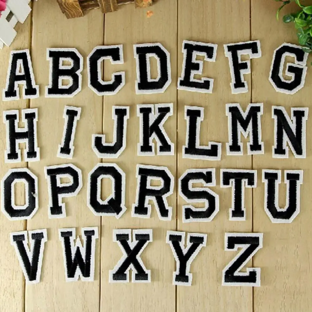 Английские буквы алфавита A-Z вышитые Пришивные железные нашивки значок DIY