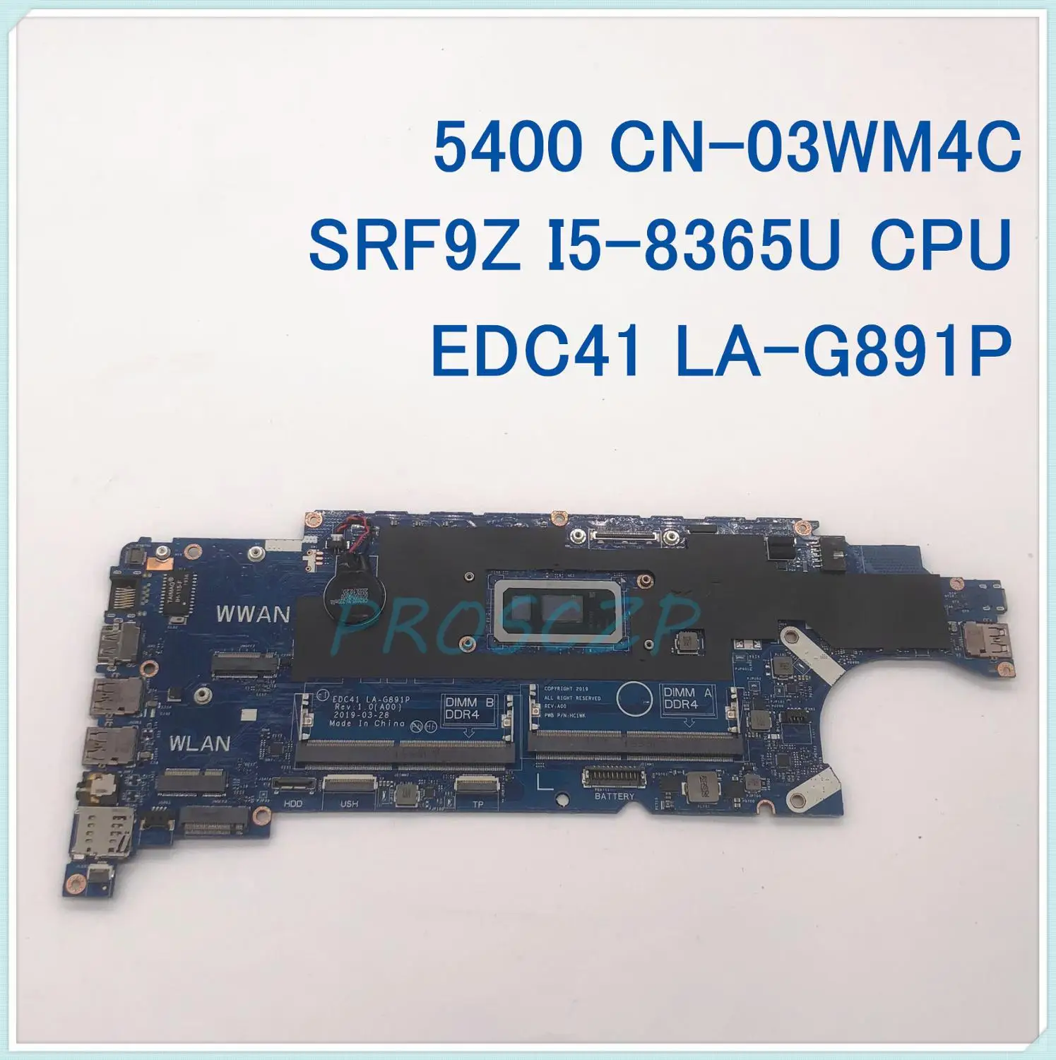 Высококачественная материнская плата для ноутбука DELL 5400 модель CN-03WM4C 03WM4C 3WM4C с