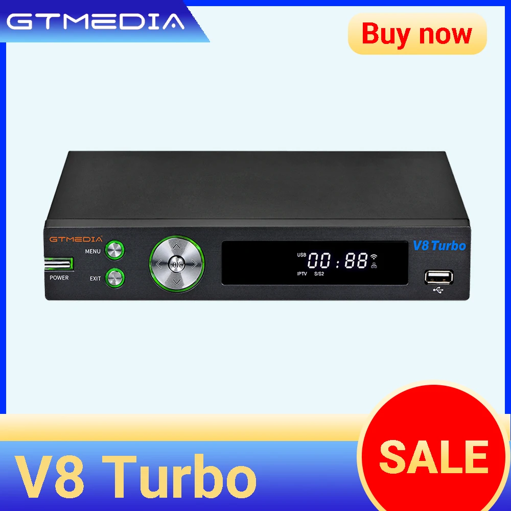 ТВ приставка GTMEDIA V8 Turbo DVB S/S2/S2X + T/T2 встроенная поддержка Wi Fi Biss Xtream Youtube спутниковый
