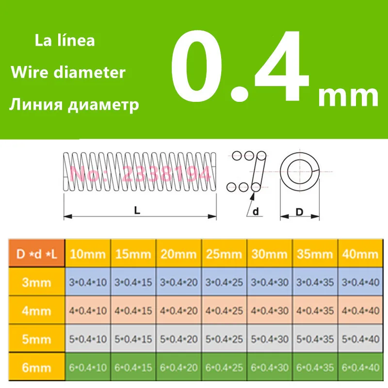 304 stainless steel hook Compression will spring toy spring 0.4 mm wire spring OD3/4/5/6 mm 20 PCS
304 stainless steel hook Compression will spring toy spring 0.4 mm wire spring OD3/4/5/6 mm 20 PCS