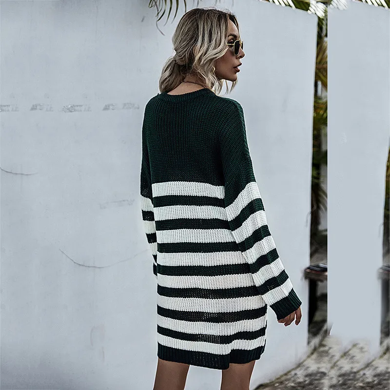 Autumn Casual Women Sweater Dress 2020 Fashion O-neck Striped Long Sleeves Slim Mini Dress
Autumn Casual Women Sweater Dress 2020 Fashion O-neck Striped Long Sleeves Slim Mini Dress