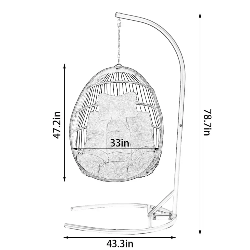 (US)Round Rope Hanging Basket Hanging Chair Swing Chair Hanging Chair Cushion With Steel Support Frame Wicker Hanging Egg Basket
(US)Round Rope Hanging Basket Hanging Chair Swing Chair Hanging Chair Cushion With Steel Support Frame Wicker Hanging Egg Basket