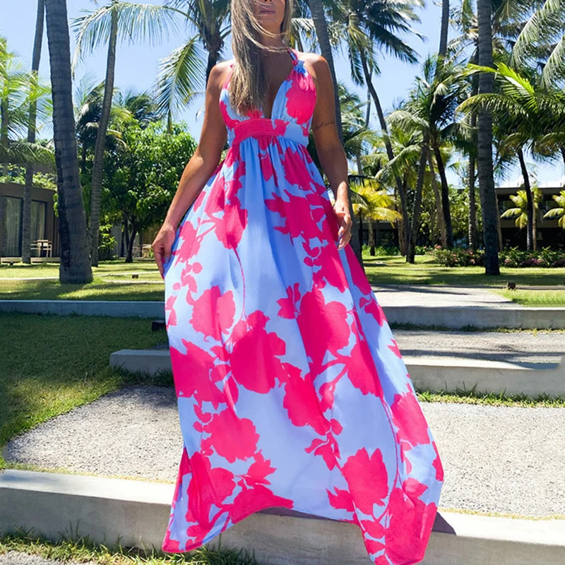 Vestidos Elegant Print Bohemian Summer Dress Spring Spaghetti Strap Sleeveless Dress Office Lady V-neck Ankle-Length Party Dress
Vestidos Elegant Print Bohemian Summer Dress Spring Spaghetti Strap Sleeveless Dress Office Lady V-neck Ankle-Length Party Dress