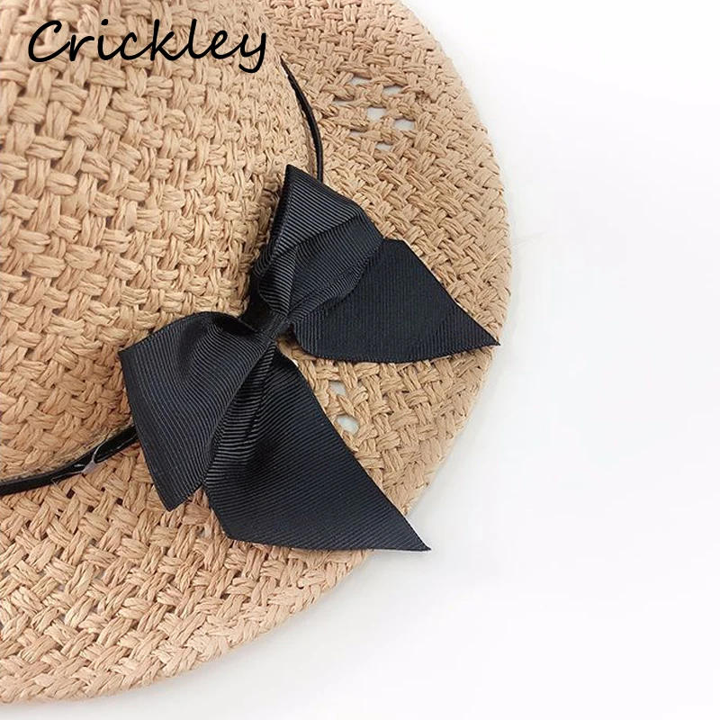 High Quality Children Girls Straw Hat Lovely Big Bowknot Decorate Sun for Summer Breathable Kids Baby Beach Cap | Детская одежда и