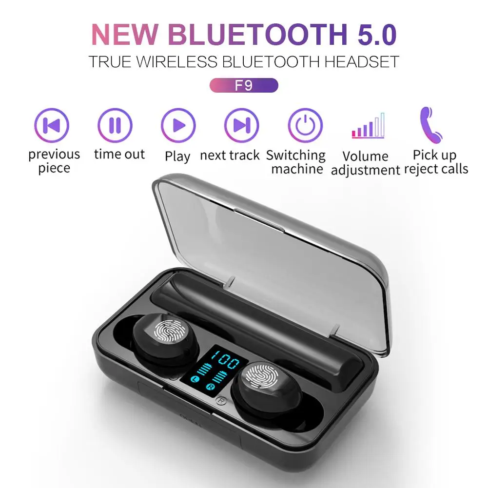 Беспроводная гарнитура F9 TWS Bluetooth 5,0, Bluetooth-гарнитура с функцией «свободные руки», спортивные наушники, игровая гарнитура
Беспроводная гарнитура F9 TWS Bluetooth 5,0, Bluetooth-гарнитура с функцией «свободные руки», спортивные наушники, игровая гарнитура