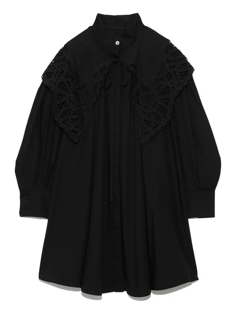 Fashion Loose Stand Collar Long Sleeves T-shirt Vintage Frilled Hollow Embroidery Solid Color Single-breasted Chic Female Tops
Fashion Loose Stand Collar Long Sleeves T-shirt Vintage Frilled Hollow Embroidery Solid Color Single-breasted Chic Female Tops