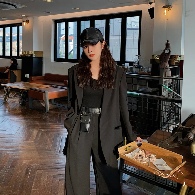new arrival fashion plus size sets for women autumn casual office lady work style simple loose black suit two piece sets
new arrival fashion plus size sets for women autumn casual office lady work style simple loose black suit two piece sets