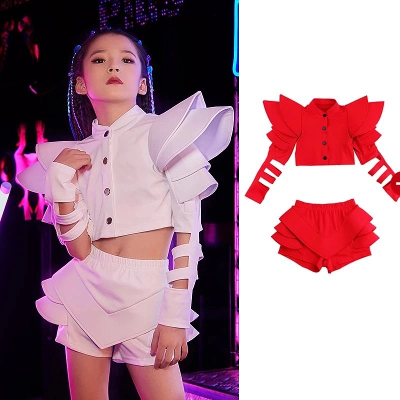 Girls Jazz Dance Costume Child Hip Hop Red/White Suit Kids Modern Street Dance Performance Outfit Catwalk Show Clothes
Girls Jazz Dance Costume Child Hip Hop Red/White Suit Kids Modern Street Dance Performance Outfit Catwalk Show Clothes