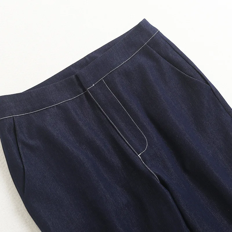 Spring Elegant Designers Women Two Piece Outfits 2021 Spring Office Lady Irregular Denim Blouse and Jeans Pants Suit Sets
Spring Elegant Designers Women Two Piece Outfits 2021 Spring Office Lady Irregular Denim Blouse and Jeans Pants Suit Sets