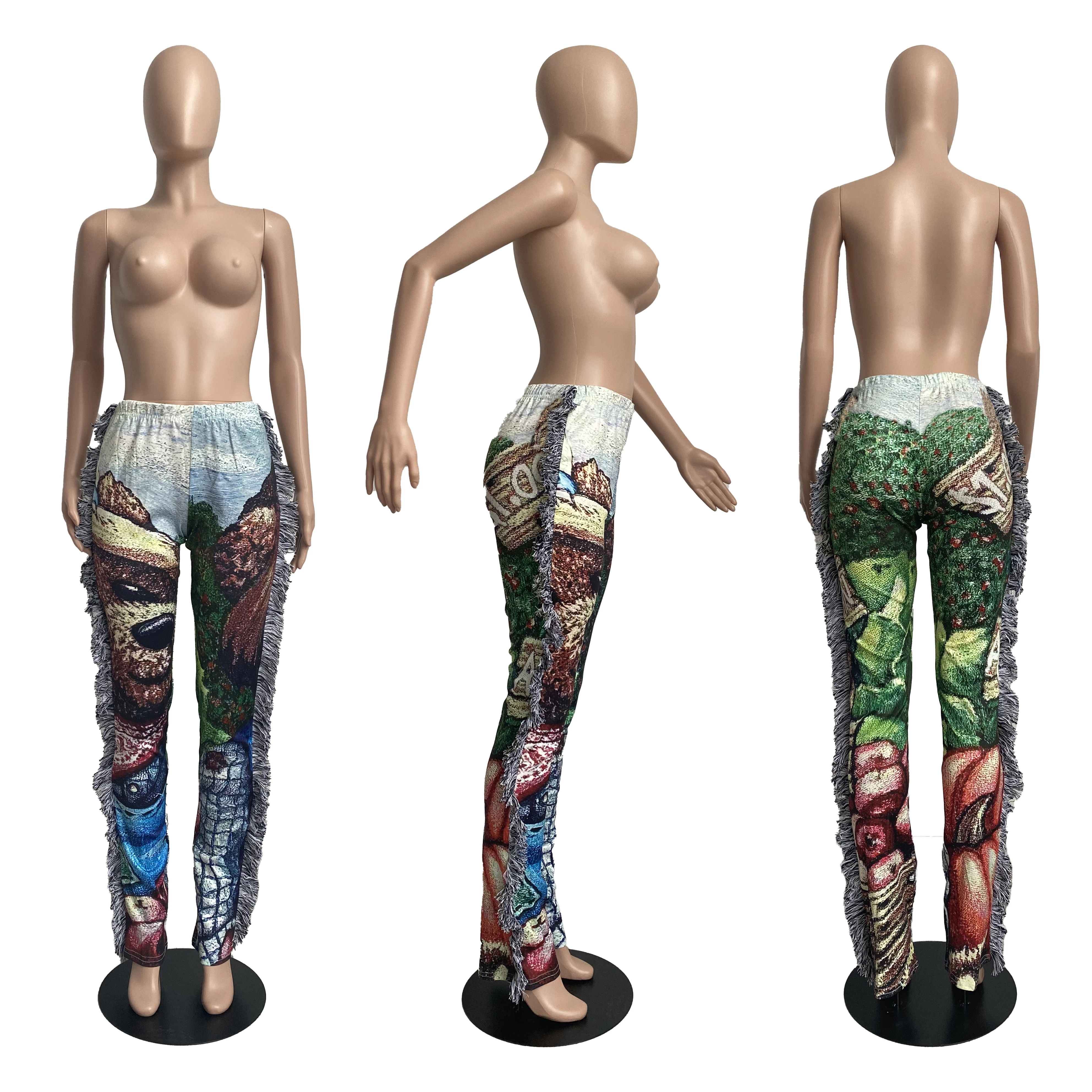 2021 womens clothing Tassel stitching Printing street wear casual pant women
2021 womens clothing Tassel stitching Printing street wear casual pant women