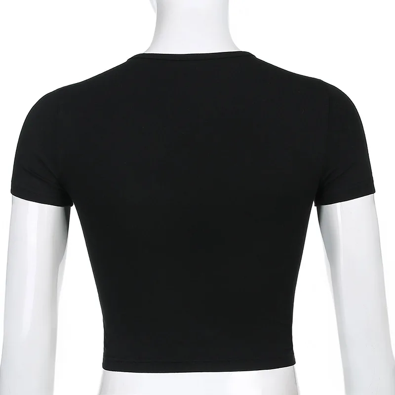 Chinese Style Casual Black Women T-shirts Harajuku Short Sleeve Crop Top T Shirt Hollow Out Sexy Tee Shirt Summer
Chinese Style Casual Black Women T-shirts Harajuku Short Sleeve Crop Top T Shirt Hollow Out Sexy Tee Shirt Summer