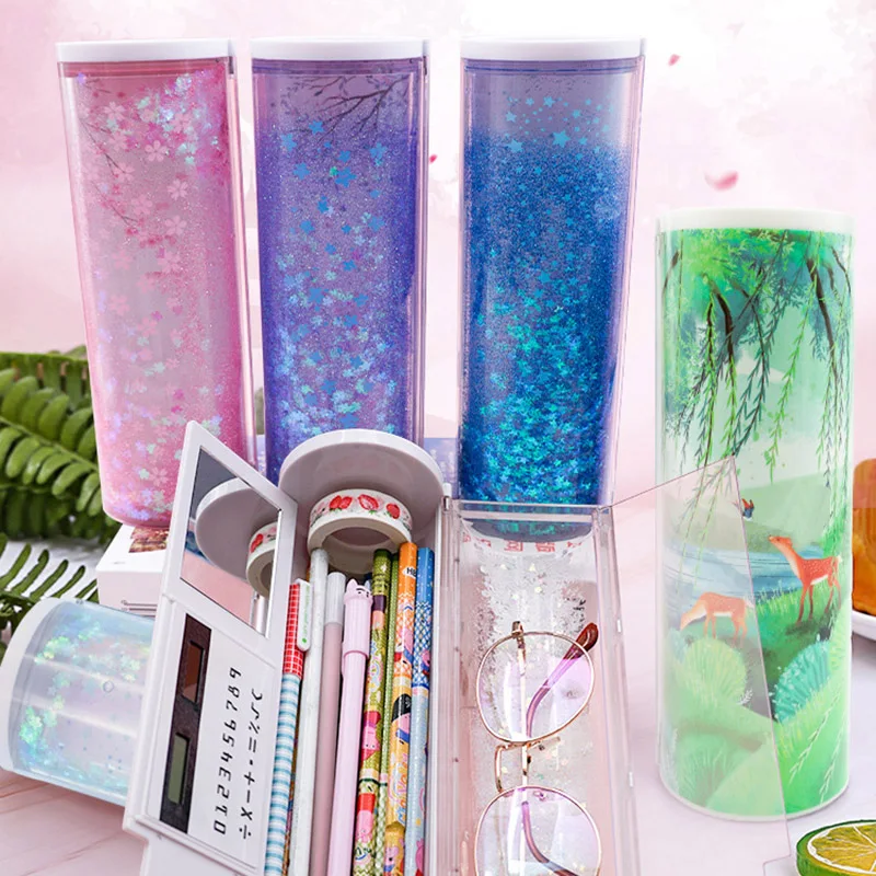 Stationery Box Quicksand Translucent Multifunctional Case Cylindrical Pen School Pen Holder DQ-Drop
Stationery Box Quicksand Translucent Multifunctional Case Cylindrical Pen School Pen Holder DQ-Drop