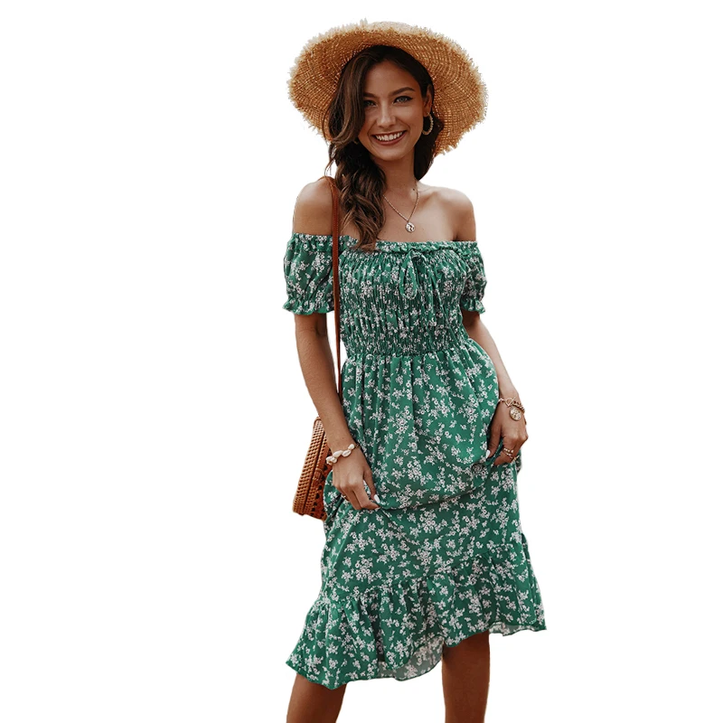 Women Dresses Summer Sexy Slash Neck Floral Print Boho Beach Dress Ruffle Short Sleeve Casual Dress Ws Wrap Sundress Robe
Women Dresses Summer Sexy Slash Neck Floral Print Boho Beach Dress Ruffle Short Sleeve Casual Dress Ws Wrap Sundress Robe