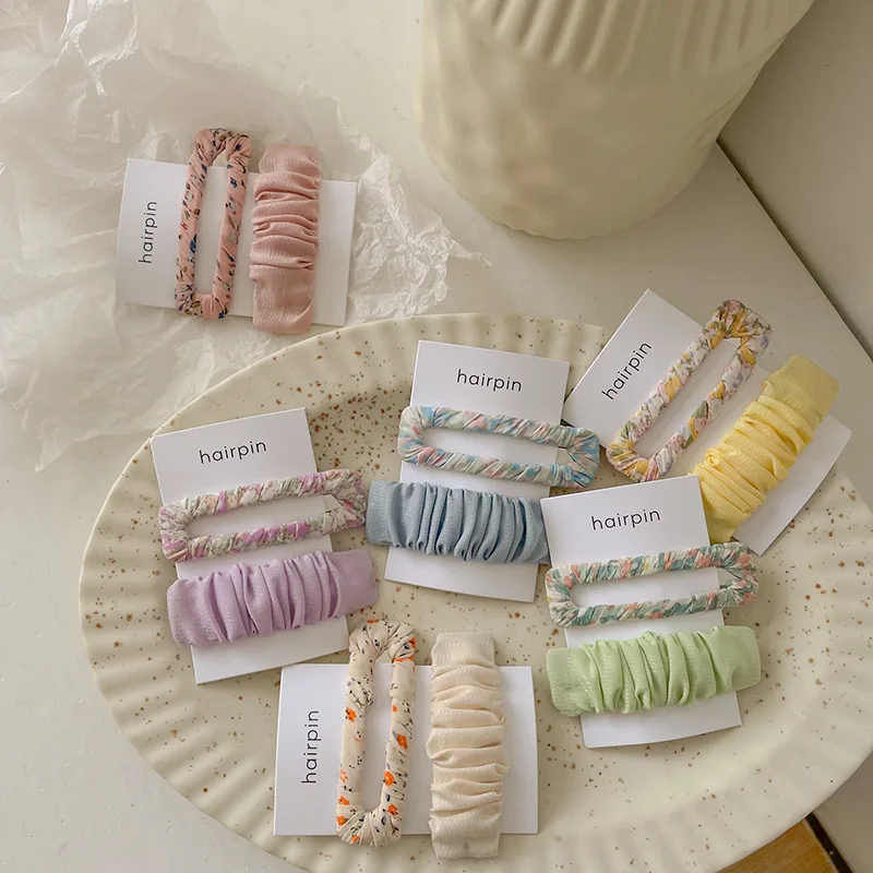2pcs Girls Sweet Floral Print Chiffon Fabric Bobby Pins Pleat Rectangle Hairpins Simple Hair korean accessories
2pcs Girls Sweet Floral Print Chiffon Fabric Bobby Pins Pleat Rectangle Hairpins Simple Hair korean accessories