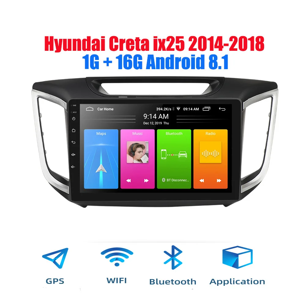 

2din 2.5D экран Android 8,1 автомобильное радио GPS навигация для Hyundai Creta ix25 автомобильное радио 2014-2018 авто стерео аудио WIFI плеер