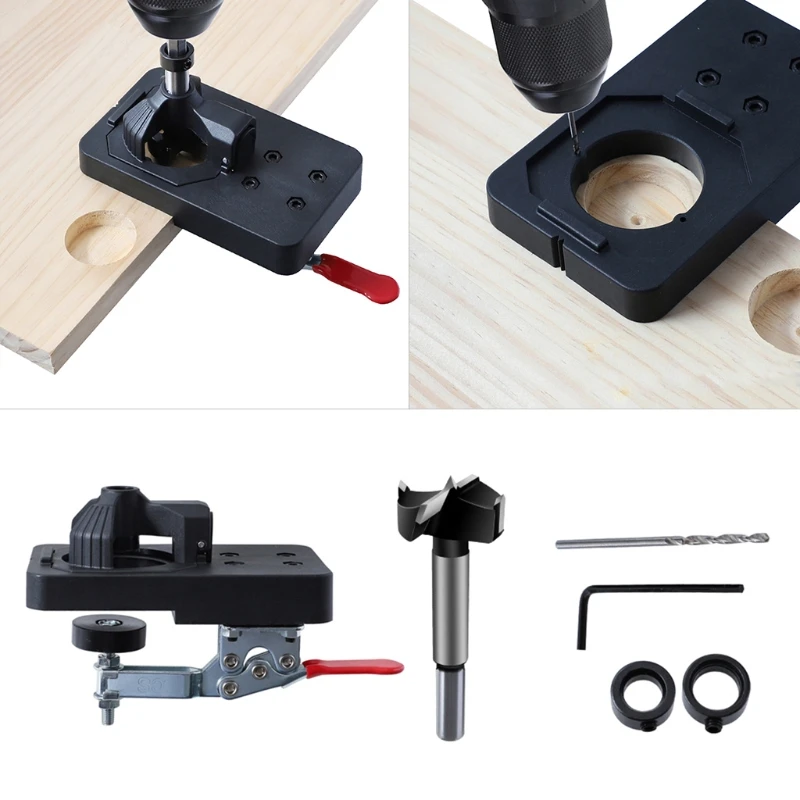 Hinge Hole Opener Guide Sleeve Tool 35mm Multifunction Punch Locator Metal Door Cabinet Cupboard Install Drilling 
Hinge Hole Opener Guide Sleeve Tool 35mm Multifunction Punch Locator Metal Door Cabinet Cupboard Install Drilling