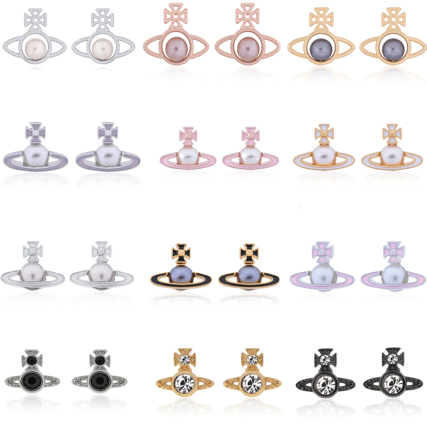 A collection of classic light luxury niche earrings, small Saturn LOGO fashion simple accessories, all-match ladies earrings
A collection of classic light luxury niche earrings, small Saturn LOGO fashion simple accessories, all-match ladies earrings