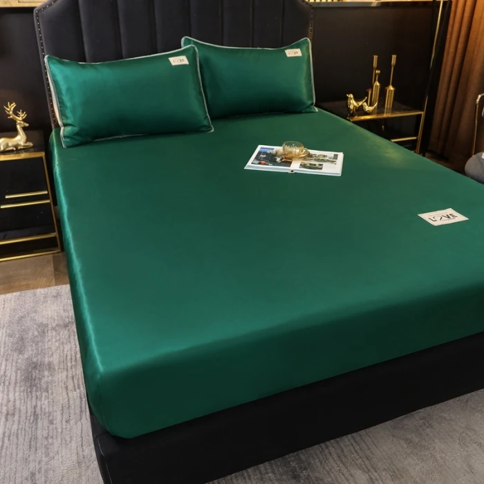 Luxury Bedding Sheet with Pillowcase Satin Silk Fitted Sheet Single/Queen/King Size Summer Cooling Mattress Protector Cover
Luxury Bedding Sheet with Pillowcase Satin Silk Fitted Sheet Single/Queen/King Size Summer Cooling Mattress Protector Cover