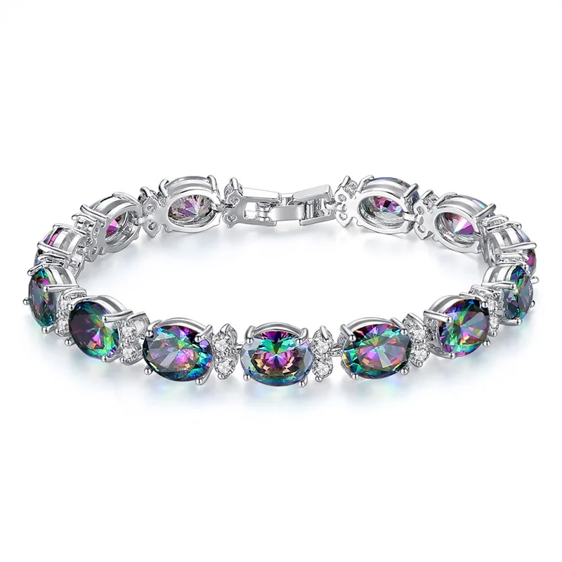 Ladies Bracelet Colored Oval Zircon Bracelet Bracelet Egg Shaped Jewelry Gift
Ladies Bracelet Colored Oval Zircon Bracelet Bracelet Egg Shaped Jewelry Gift