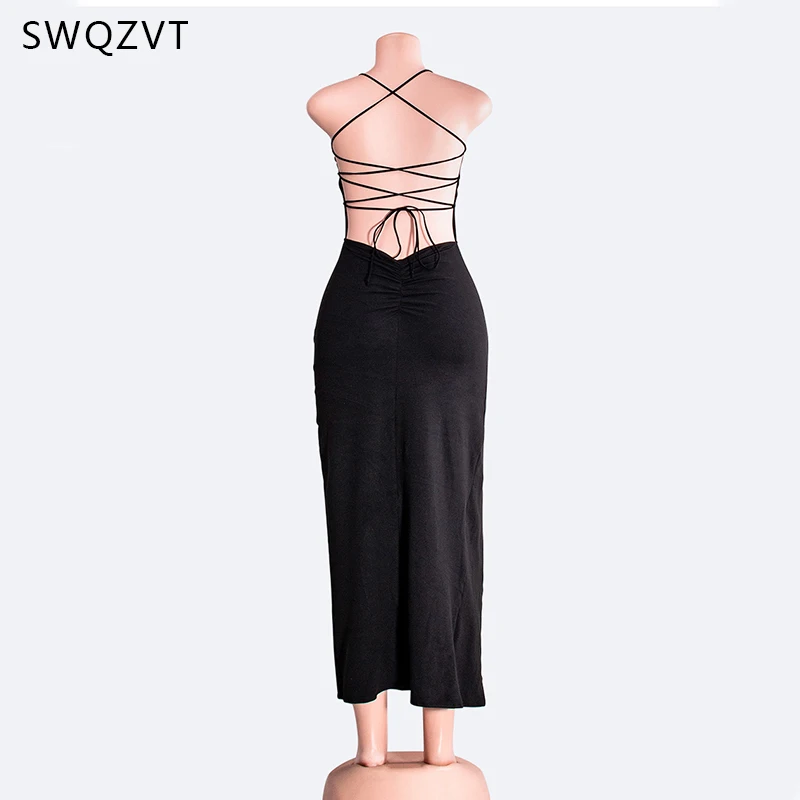SWQZVT Sexy Women Long Dress Summer Backless Beach Dress Fashion Cotton Black Slim Women Party Nightclub Sling Dresses Cloth
SWQZVT Sexy Women Long Dress Summer Backless Beach Dress Fashion Cotton Black Slim Women Party Nightclub Sling Dresses Cloth