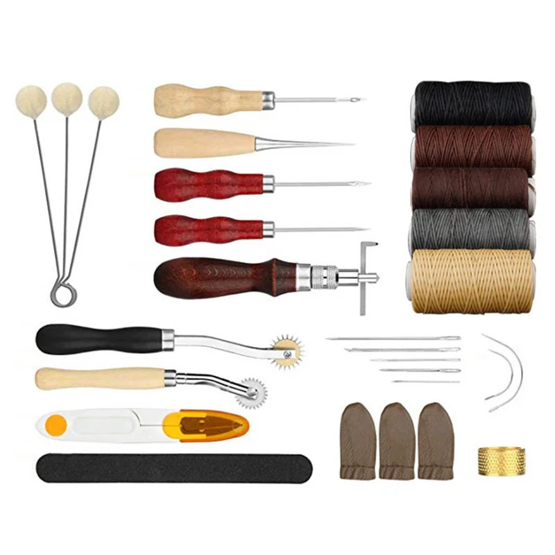 46Pcs/set Professional Leather Craft Tools Kit Hand Sewing Stitching Punch Carving Work Saddle Groover Set Accessories DIY
46Pcs/set Professional Leather Craft Tools Kit Hand Sewing Stitching Punch Carving Work Saddle Groover Set Accessories DIY