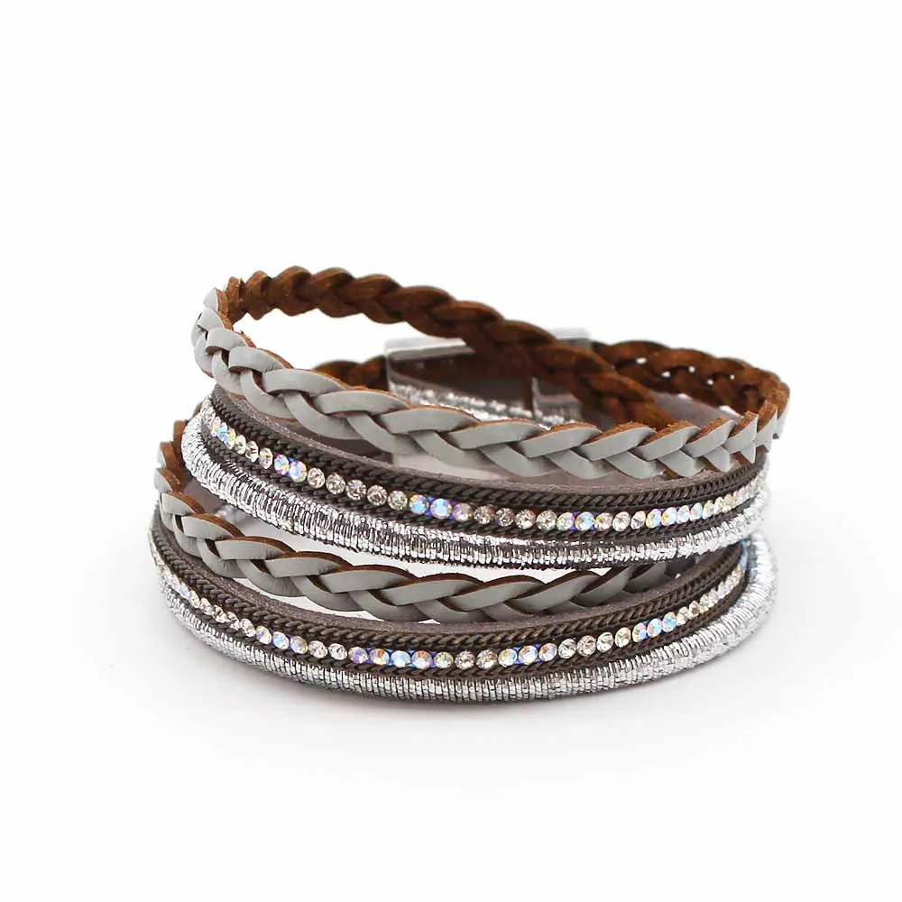 Boho Mint Braided Wave Leather Bracelets for Women Fashion Rhinestone Wrap Bracelet Bangle Female Jewelry Couple Gifts 
Boho Mint Braided Wave Leather Bracelets for Women Fashion Rhinestone Wrap Bracelet Bangle Female Jewelry Couple Gifts