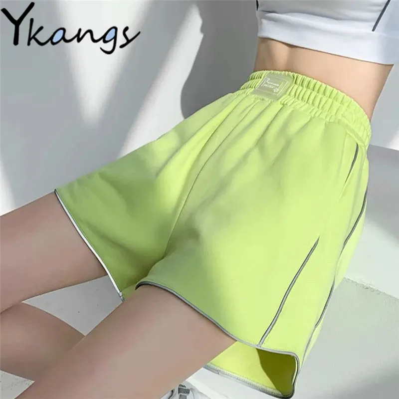 Korean Clothes Reflective Stripes Casual Solid Running Biker Sport Shorts Harajuku Women High Waist Wide Leg Loose Summer Shorts
Korean Clothes Reflective Stripes Casual Solid Running Biker Sport Shorts Harajuku Women High Waist Wide Leg Loose Summer Shorts