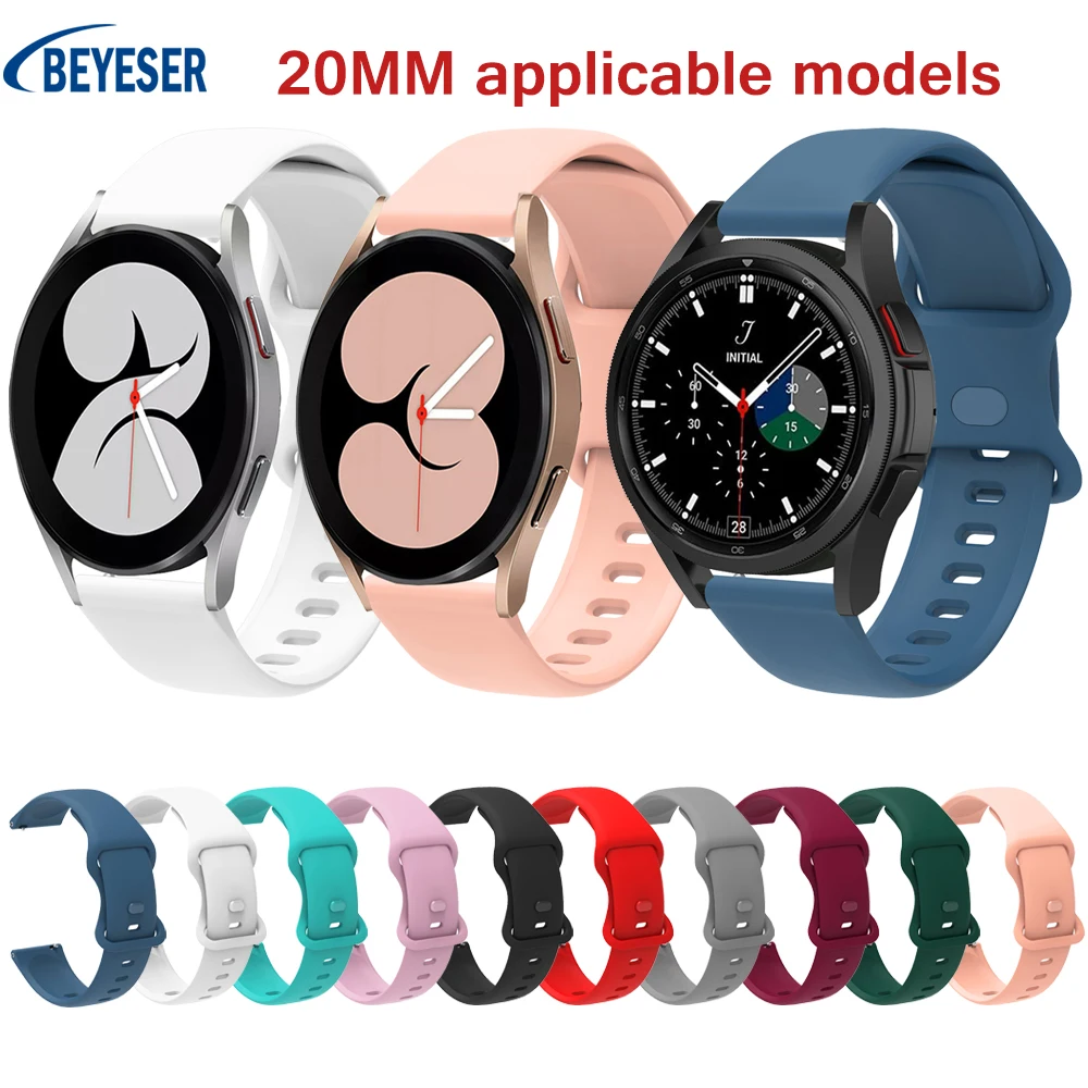 20MM Universal Silicone Band For Samsung Galaxy watch4 40 44mm Breathable Replacement Bracelet Wristband for classic 42 46mm New 
20MM Universal Silicone Band For Samsung Galaxy watch4 40 44mm Breathable Replacement Bracelet Wristband for classic 42 46mm New