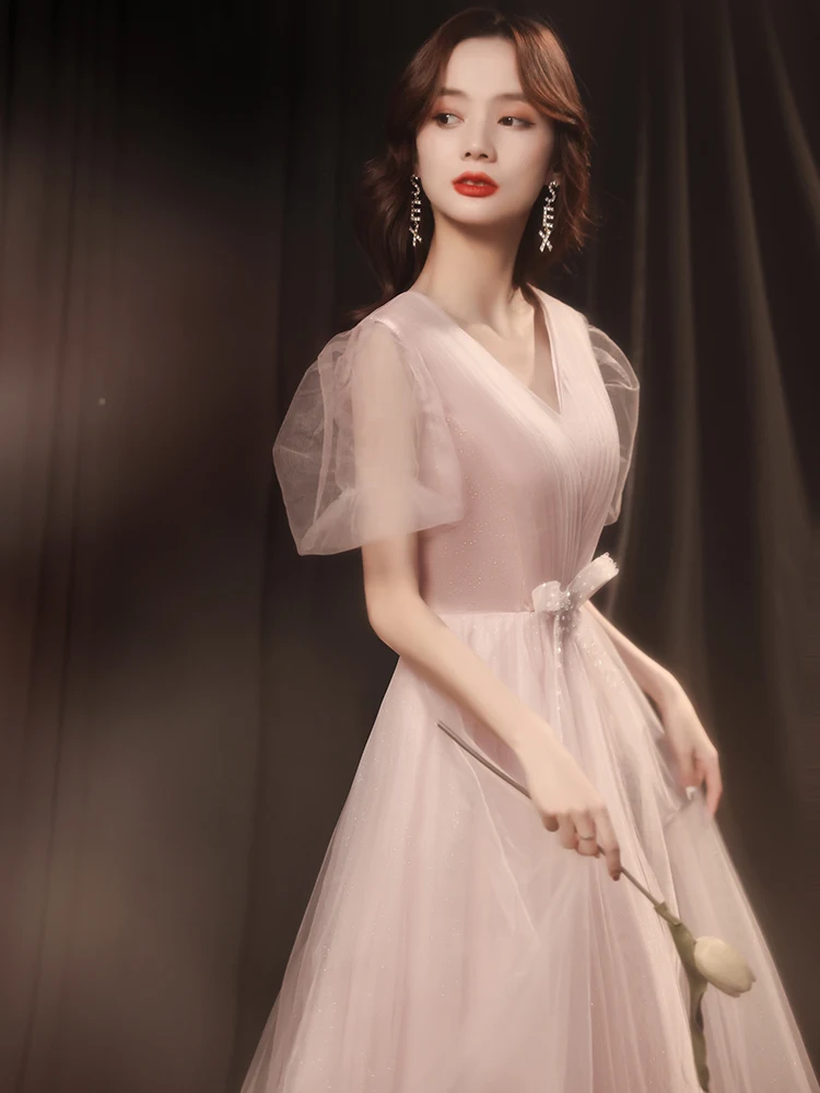 Elegant Lantern Sleeve Slim Formal Evening Dress Deep V Neck Bowknot Waist Retro Bandage Backless Female Banquet Dress
Elegant Lantern Sleeve Slim Formal Evening Dress Deep V Neck Bowknot Waist Retro Bandage Backless Female Banquet Dress