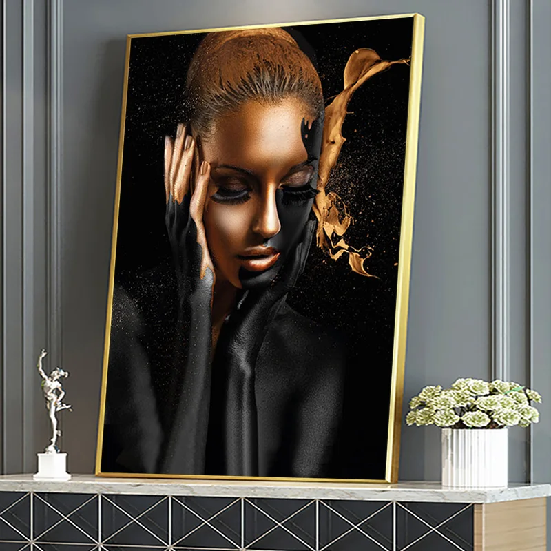 African Woman Black Gold Nude Oil Painting on Canvas Art Posters and Prints Scandinavian Wall Picture for Living Room Decor
African Woman Black Gold Nude Oil Painting on Canvas Art Posters and Prints Scandinavian Wall Picture for Living Room Decor