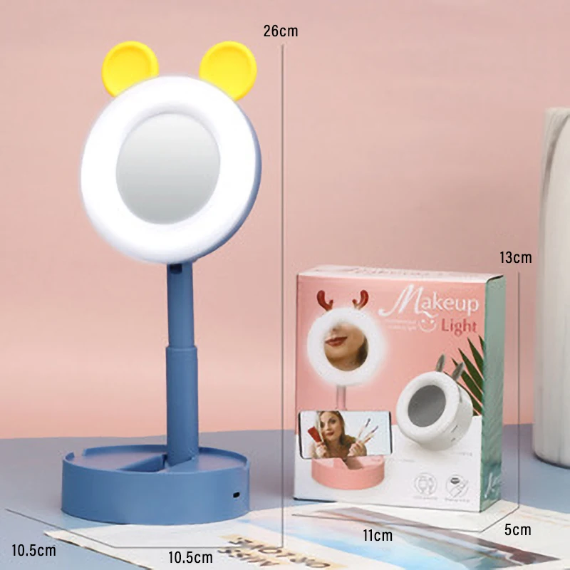Cartoon Table Lamp Led Makeup Light Usb Charging Portable Folding Desktop Light Female Child Gift Mini Desk Lamp with Mirror
Cartoon Table Lamp Led Makeup Light Usb Charging Portable Folding Desktop Light Female Child Gift Mini Desk Lamp with Mirror