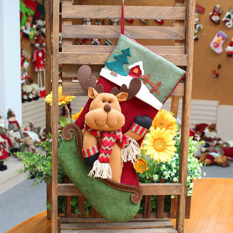 45*20cm Christmas Stockings Santa Elk Fabric Gift Socks Christmas Lovely Bag For Children Fireplace Tree Christmas Decoration
45*20cm Christmas Stockings Santa Elk Fabric Gift Socks Christmas Lovely Bag For Children Fireplace Tree Christmas Decoration