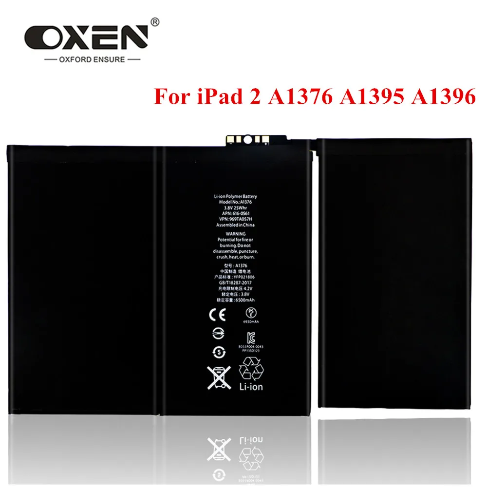 OXEN A1376 батареи для ноутбука iPad 2 й сменный аккумулятор 6500 мАч A1395 A1396 A1397 A1316 литий