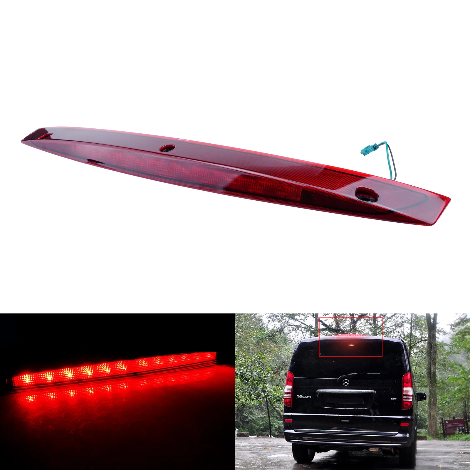 

ANGRONG Red LED High Level Brake Stop Light Lamp For Mercedes Benz Vito Viano W639 2003+