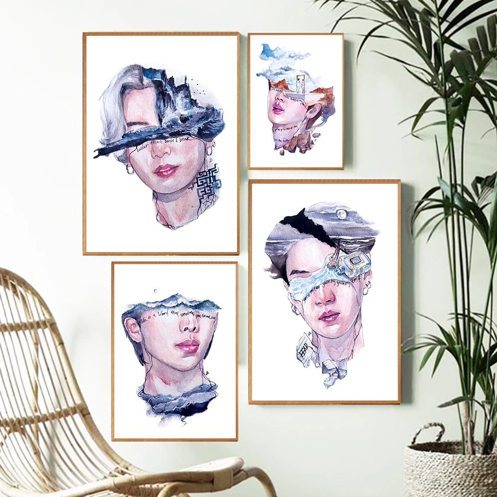 Watercolour Canvas Painting Modern Movie Star South-Korean-Boy-Band-Bts Poster Wall Art Pictures Prints For Bedroom Home Decor
Watercolour Canvas Painting Modern Movie Star South-Korean-Boy-Band-Bts Poster Wall Art Pictures Prints For Bedroom Home Decor