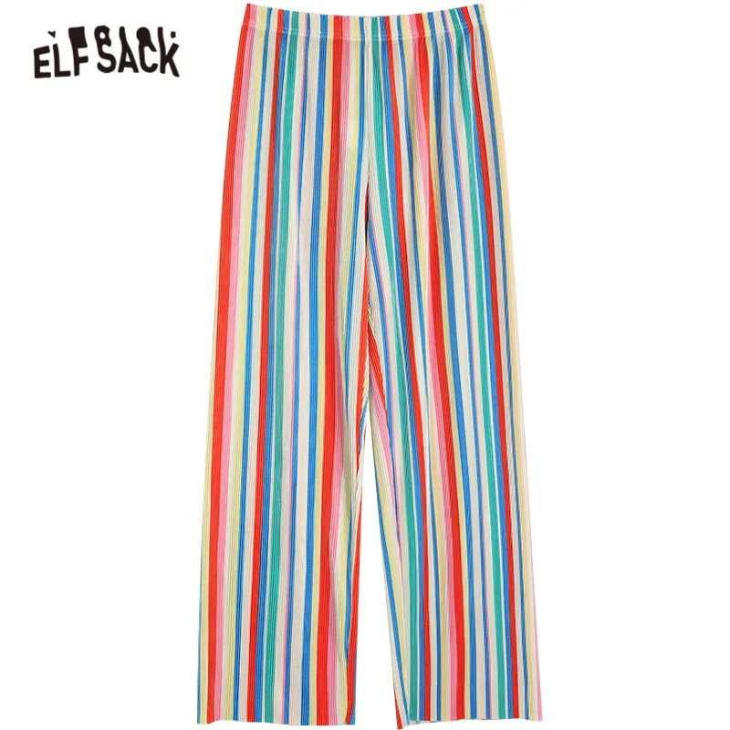 ELFSACK Colorful Striped High Waist Straight Casual Women Pants,2021 Summer Vintage Rainbow Korean Ladies Daily Chiffon Trouser
ELFSACK Colorful Striped High Waist Straight Casual Women Pants,2021 Summer Vintage Rainbow Korean Ladies Daily Chiffon Trouser